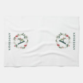 Berry d'hiver Un Monogramme Serviette de cuisine p (Horizontal)