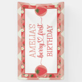 Berry eerste 1e verjaardag banner (Verticaal)