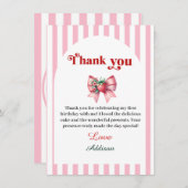 Berry eerste aardbei en boog bedankkaart (Voorkant / Achterkant)