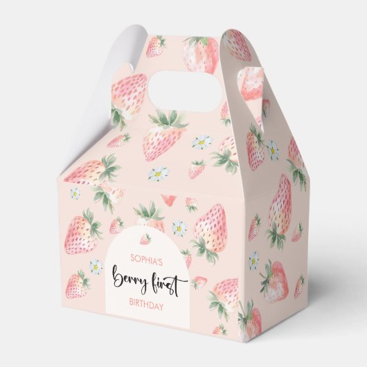 Berry eerste aardbei kinderen verjaardag bedankdoosjes (Achterkant)