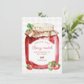 Berry Eerste Aardbeien Jam 1e Verjaardagsfeest Bedankkaart (Staand voorkant)