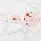 Berry eerste aardbeienverjaardag confetti (Voorkanten)