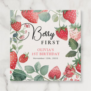Berry Eerste Bloemen 1e Verjaardag Bedankjes Labels