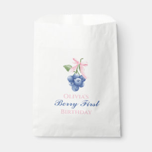 Berry Eerste bosbes verjaardag Pink Bow Coquette Bedankzakje
