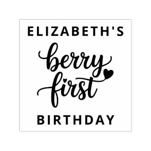 Berry eerste Schattigee 1e verjaardag Strawberry G Zelfinktende Stempel