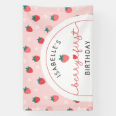 Berry Eerste Verjaardag 1e Verjaardag Strawberry P Spandoek (Verticaal)