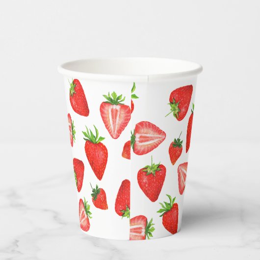 Berry Eerste Verjaardag Aardbei 1e Verjaardag Papieren Bekers (Rechts)