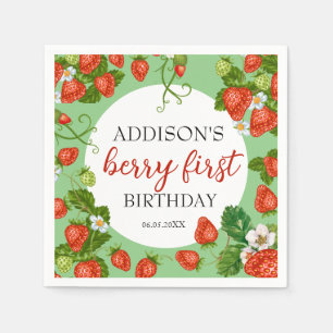 Berry Eerste Verjaardag Aardbei 1e Verjaardag Servet