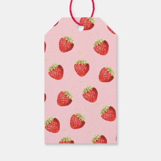 Berry Eerste Verjaardag Aardbei Dank u Cadeaulabel (Achterkant)