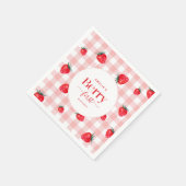 Berry Eerste Verjaardag Aardbei Meisje Servet (Hoek)