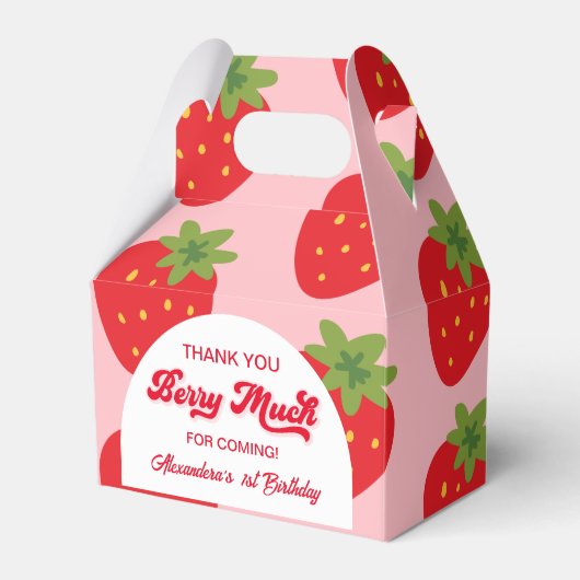 Berry eerste verjaardag bedankt bedankdoosjes (Voorkant Zijde)