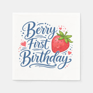 Berry Eerste Verjaardag | Eén Jaar Oude Feestje Servet