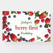 Berry Eerste verjaardag Foto Spandoek (Horizontaal)