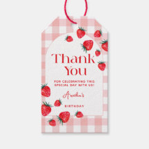 Berry eerste verjaardag Gingham Strawberry bedankt