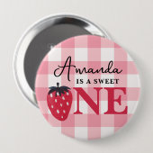 Berry Eerste Verjaardag Pin - Sweet One Ronde Button 4,0 Cm (Voorkant /achterkant)