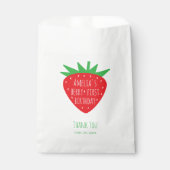 Berry eerste verjaardag rode aardbei meisje dank u bedankzakje (Voorkant)