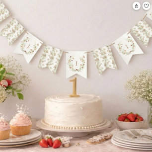 Berry Eerste Verjaardag Tuinfeest Banner