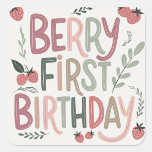 Berry Eerste Verjaardag voor Meisjes Sticker