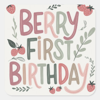 Berry Eerste Verjaardag voor Meisjes Sticker