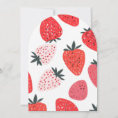 Berry eerste verjaardagsfeest 1e aardbeienboog kaart (Achterkant)