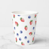 Berry eerste verjaardagsfeestje aardbeien & bosbes papieren bekers (Achterkant)