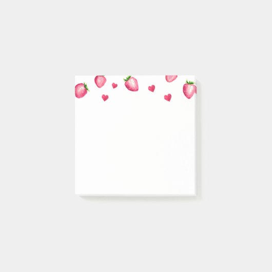 Berry eerste verjaardagsfeestje Strawberry Hearts Post-it® Notes (Voorkant)