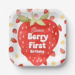 Berry Eerste Verjaardagspapier Borden Papieren Bordje
