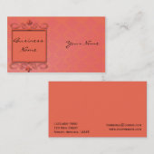 Berry en Papaya Damask Visitekaartje (Voorkant / Achterkant)