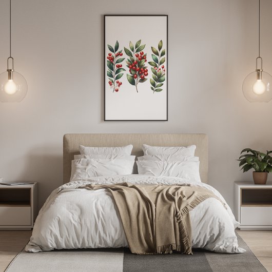 Berry Festive - Lush Winterberry Branches Poster