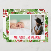 Berry Festive Noël | Photo faire-part de naissance (Devant / Derrière)