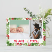 Berry Festive Noël | Photo faire-part de naissance (Debout devant)