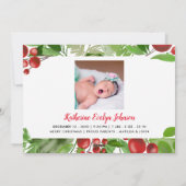 Berry Festive Noël | Photo faire-part de naissance (Dos)