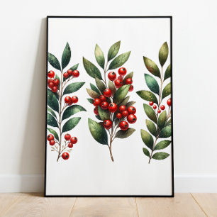 Berry Festive - Poster des Branches d'hiver luxuri