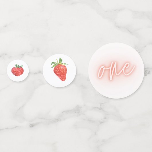 Berry First | 1e verjaardag | Aardbei | Partij Confetti (Voorkanten)