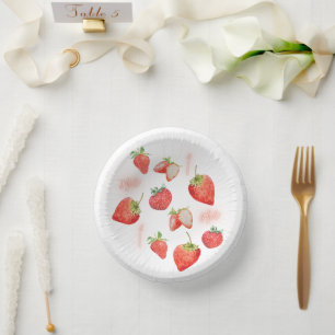 Berry First   1e verjaardag   Aardbei   Patroon Papieren Kommen
