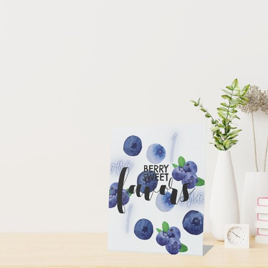 Berry First | 1e verjaardag | bosbes | Favorieten Reclamebord Met Voetstuk