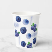 Berry First | 1e verjaardag | bosbes | Patroon Papieren Bekers (Achterkant)