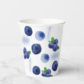 Berry First | 1e verjaardag | bosbes | Patroon Papieren Bekers (Voorkant)