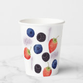 Berry First | 1e verjaardag | Gemengde bessen | Pa Papieren Bekers (Achterkant)