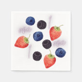 Berry First | 1e verjaardag | Gemengde bessen | Pa Servet (Voorkant)