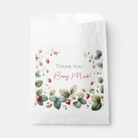 "Berry First" Aardbei Verjaardag Bedankzakje (Voorkant)