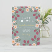 Berry First Baby shower Invitation Kaart (Staand voorkant)