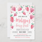 Berry First Birthda Invitation Anniversaire fraise (Devant)
