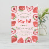 Berry First Birthday 1st Birthday Invitation (Debout devant)