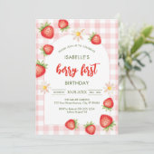Berry First Birthday 1st Birthday Invitation (Debout devant)