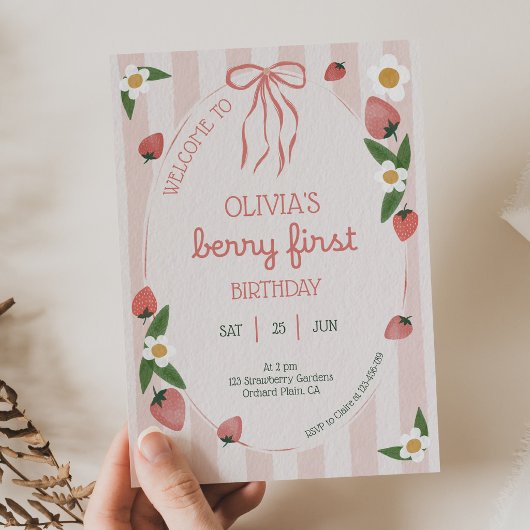  Berry First Birthday 1st Birthday Invitation