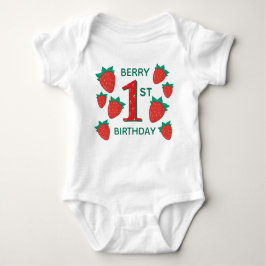 Berry First Birthday Aardbei Baby Outfit Romper