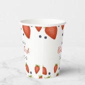 Berry First Birthday aardbeien en bosbessen Papieren Bekers (Rechts)