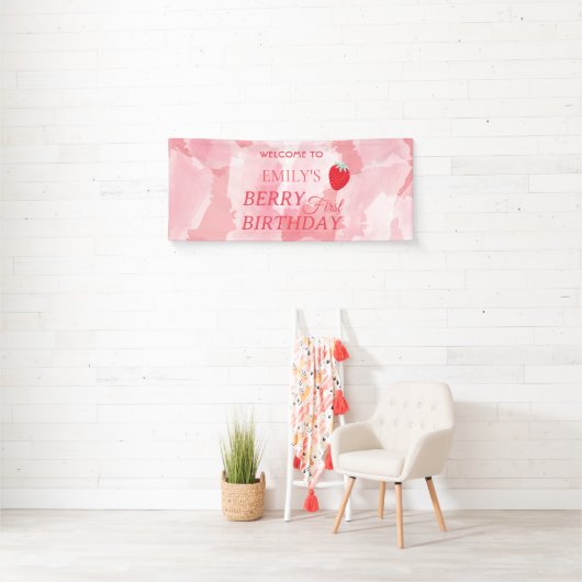 Berry First Birthday Banner (Insitu)