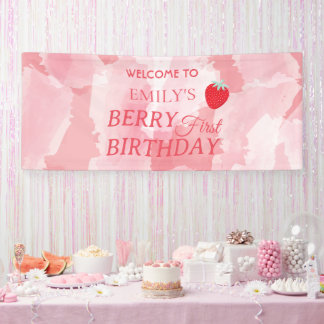 Berry First Birthday Banner